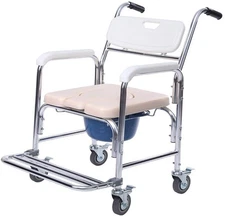 Waterproof Shower Accessible Transport Commode Wheelchair Medical Rolling Chair