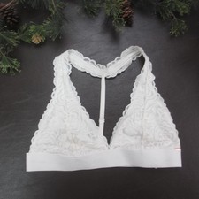 PINK Victoria's Secret Bralette Womens Medium White Lace Racerback Wireless