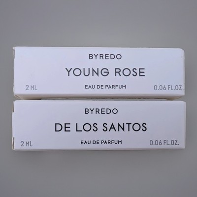 Lot Of Byredo Young Rose & De Los Santos Eau De Parfum .06 Oz Sample Sprays