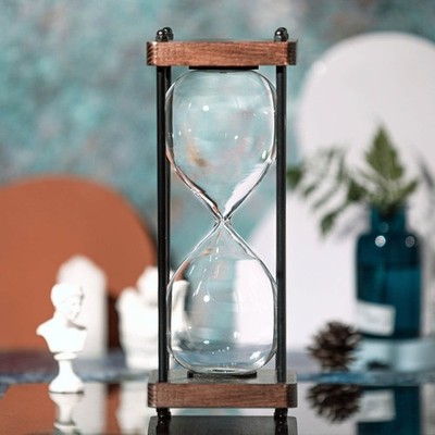 Large Fillable Hourglass Timer, Empty Hourglass Decorative Wooden