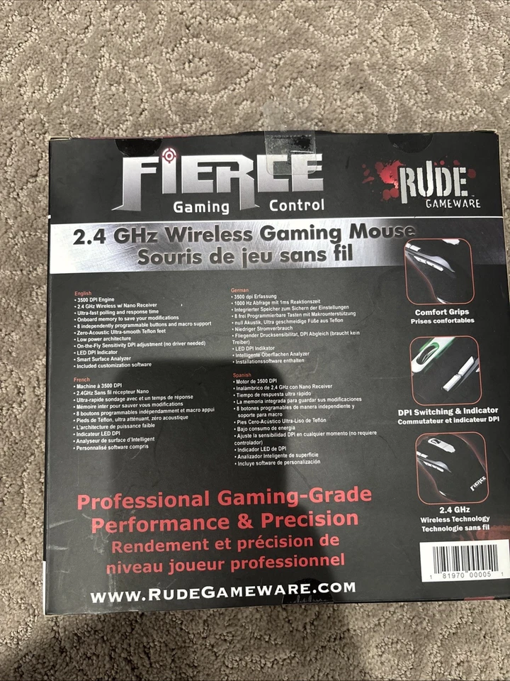 Rude Gameware Fierce Laser Gaming Mouse v. 2 (Fierce) Sealed - Image 2 of 2