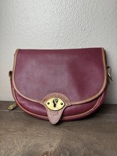 Dooney  Bourke Cavalry Trooper Red And Brown Crossbody Bag Vintage NO STRAP