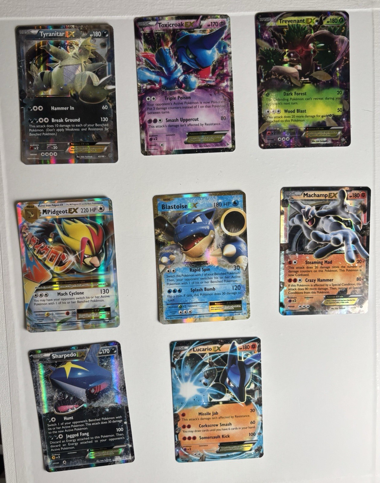 ⚡️Pokemon TCG 8-Card Holo Lot: Tyranitar EX, Blastoise EX, M Pidgeot EX⚡️