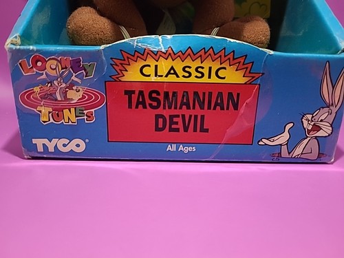 Vintage Classic Tasmanian Devil-1994 Looney Tunes Tyco Plush, in Original Box - Picture 2 of 9