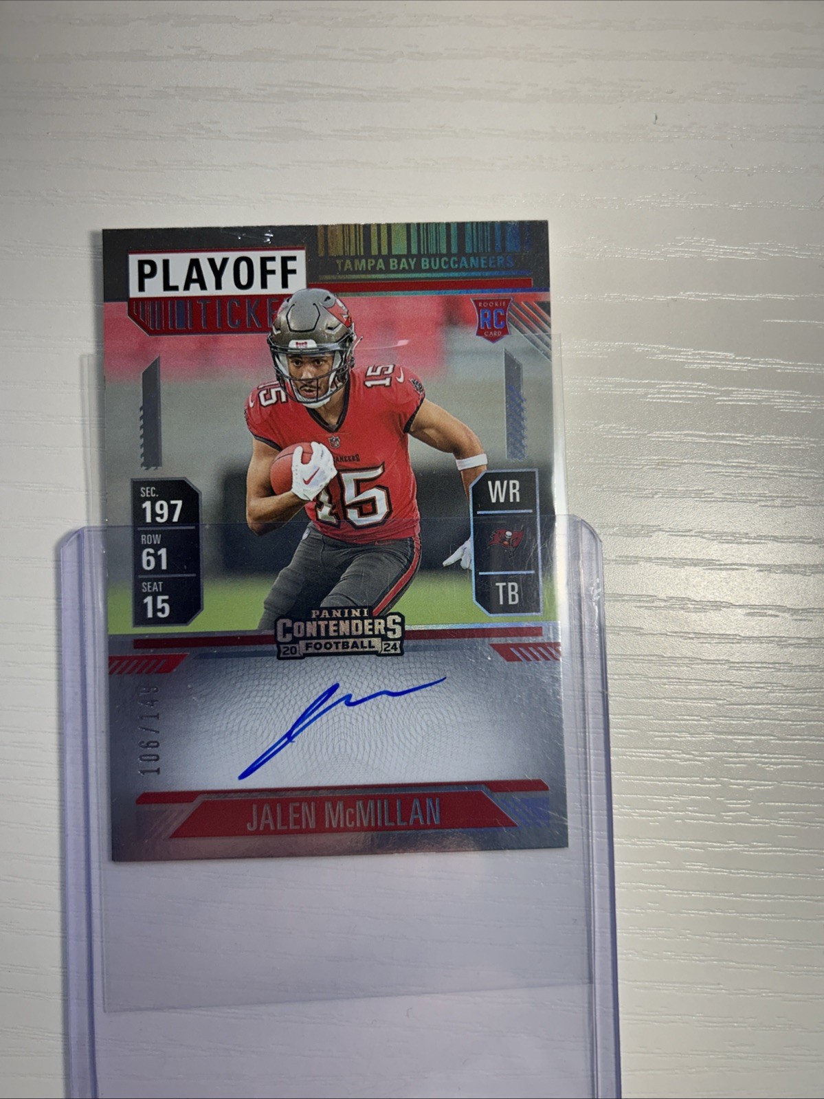 2024 Contenders - Jalen McMillan #131 Playoff Ticket Auto  /149 (AU, RC)