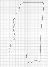State of Mississippi Basic Mylar Stencil and Template L38 Made in USA Laser cut