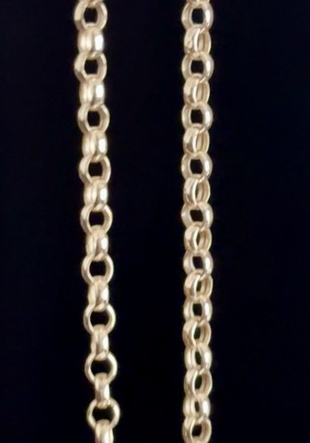 Vintage 14k Yellow Gold Rolo Chain Ankle Bracelet 11.25 inch 585 Italy 2mm wide - Picture 10 of 12