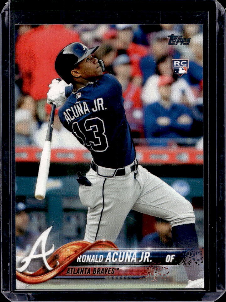 2018 Topps Ronald Acuna Jr. Bat Down SP Rookie #698b Braves