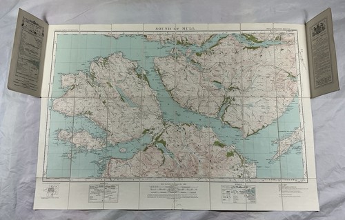 Vintage Ordnance Survey map, Scotland sheet 53, Sound of Mull, long cover, 1928 - Imagen 3 de 3