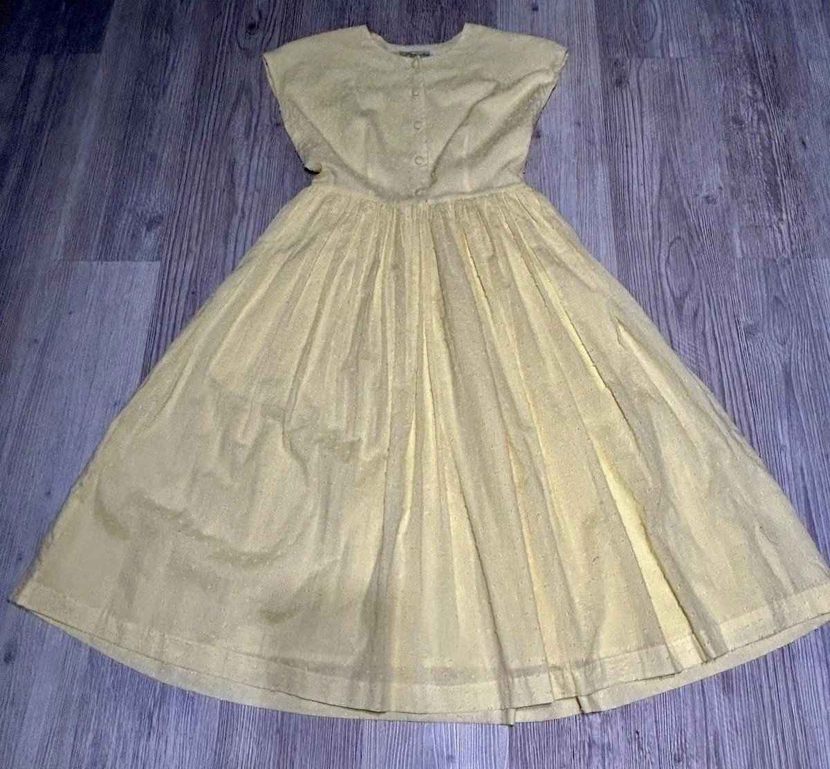 Hearts And Found Yellow Swiss Dot Fit And Flare Dress L