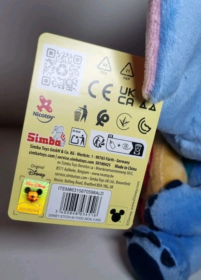 Disney Stitch With Doughnut | Stitch 20 CM Plush Soft Toy New With Tags - Image 3 of 3