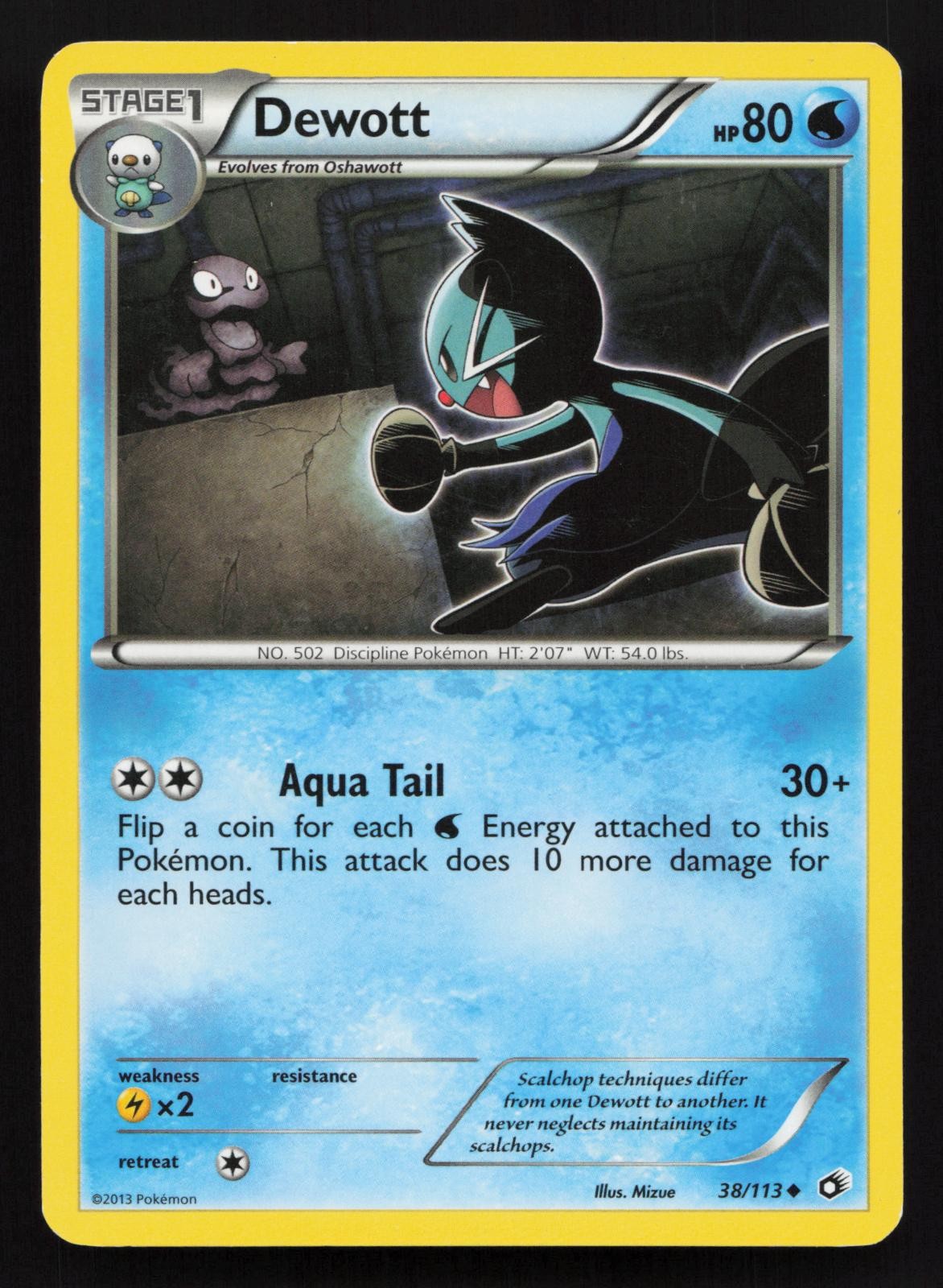 Dewott 38/113 Uncommon Legendary Treasures Pokemon Card