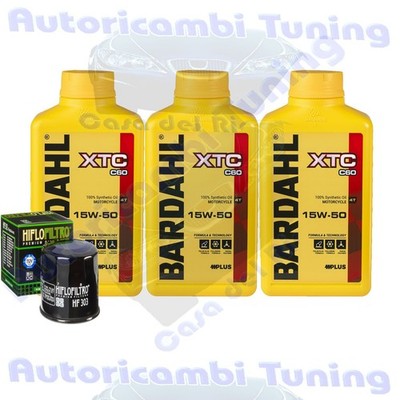 Set Service Bardahl Öl XTC 15W50+ Filter für Honda Cbf500 ABS 2004>2008