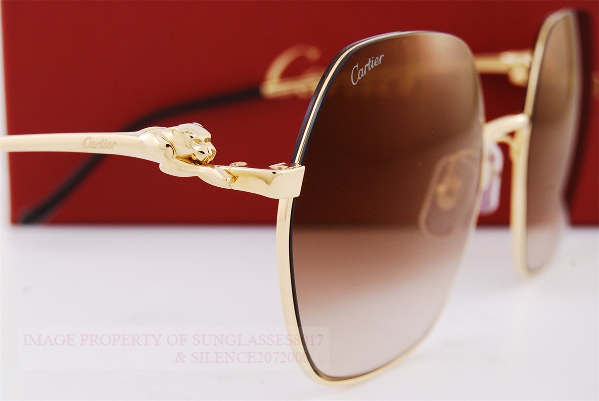 Closeout New Authentic Cartier Sunglasses CT 0267/S-002 Gold