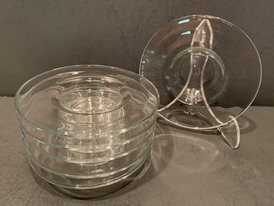 Set of 6 Pasabahce Clear Glass Underplates/ Bowls/ Compote 5.5'' Wide