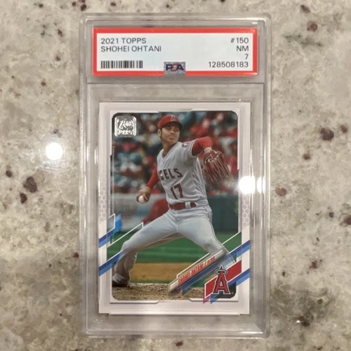 Topps 2021 Shohei Ohtani #150 Angels PSA 7 Pitching White Jersey Base Card