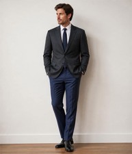 Ermenegildo Zegna Multiseason Charcoal Suit Jacket Size 44 R 261