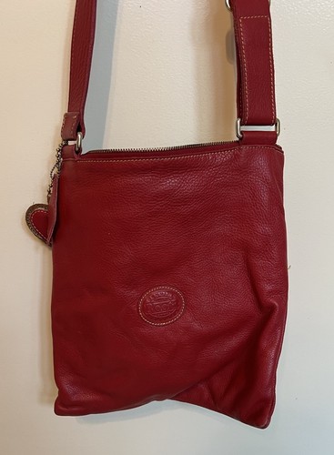 Vintage Roots Canada Villager Red Leather Crossbody Bag Made in Canada Charm - Picture 4 of 5