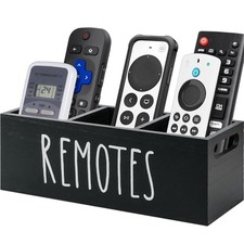 Remote Control Holder, Wooden TV Remote Holder for Table, Remote Caddy Organi...