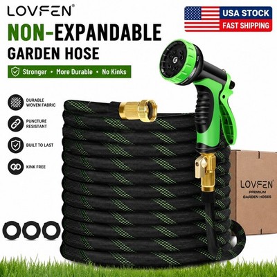 Non-Expandable Garden Hose 3 Layer Latex Heavy Duty No Leak 25 150FT