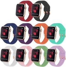 Set of 10 Sport Bands Compatible with Apple Watch 42mm/44mm LARGE Multicolor