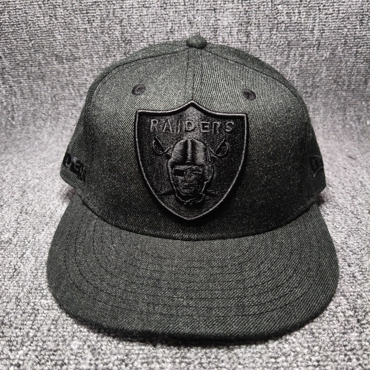 New Era Las Vegas Raiders Snapback Hat Dark Gray Black Tonal Logo Cap