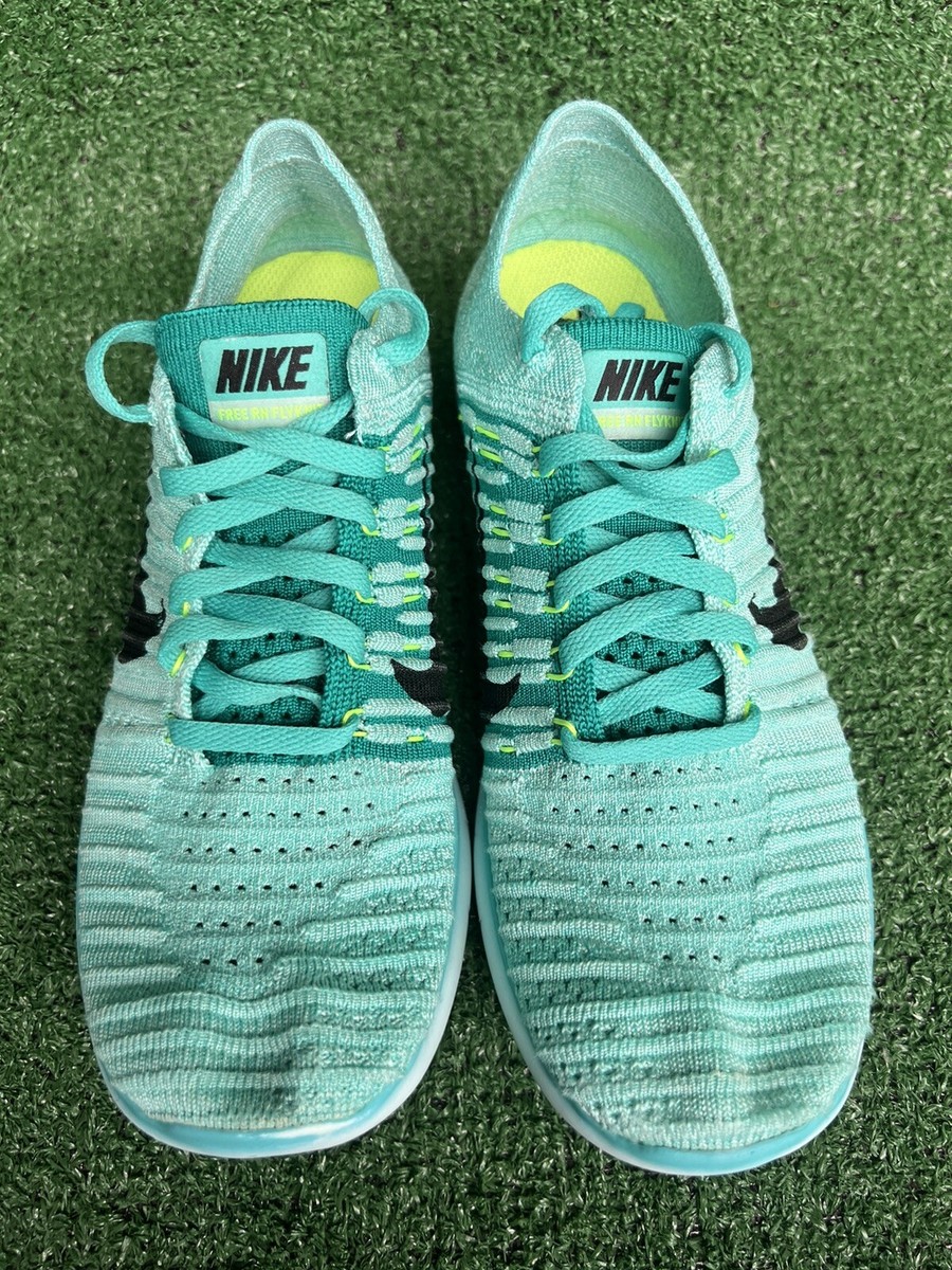 Nike Free Rn FlyKnit Turquoise Blue Running Sneakers Womens Nike Free Rn FlyKnit Turquoise Blue Running Sneakers Womens