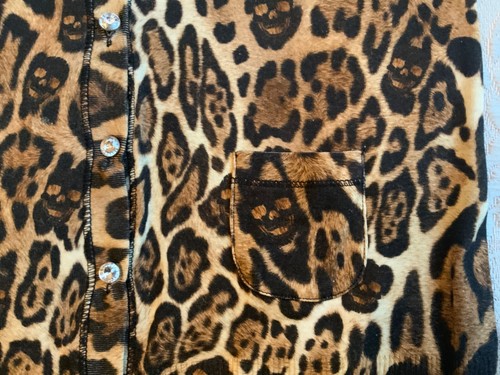 women's Philipp Plein animal skull print silk cotton cardigan size S/M - Picture 6 of 8