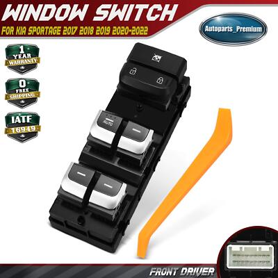 Front Driver Power Window Switch w/ Door Lock Unlock for Kia Sportage 2017-2022