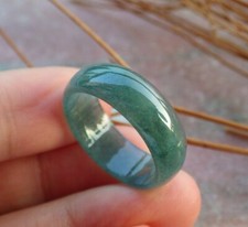 Certified Icy Green Burma Natural A JADE Jadeite Circle RING USA. 9    582063