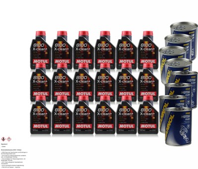 18L Motoröl Motul 8100 X-clean+ 5W30 4xMotor Doctor+Motor Flush