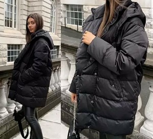 zara feather down coat