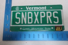 Vermont License Plate Tag 2002 02 VT Vanity Snob Express SNBXPRS #2
