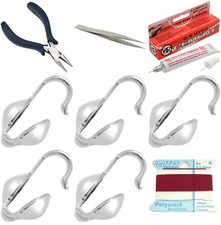 Bead Tip Kit - Pliers, Tweezers, Cement, 5 Bead Tips  Garnet Bead Cord 6