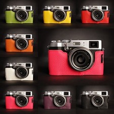 Genuine Real Leather Half Camera Case bag Cover for FUJIFILM X100T 8 colors