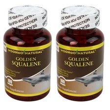 2 x WooHoo Natural Golden Squalene 1000 mg 100 SGels 100% Premium Purity Potency