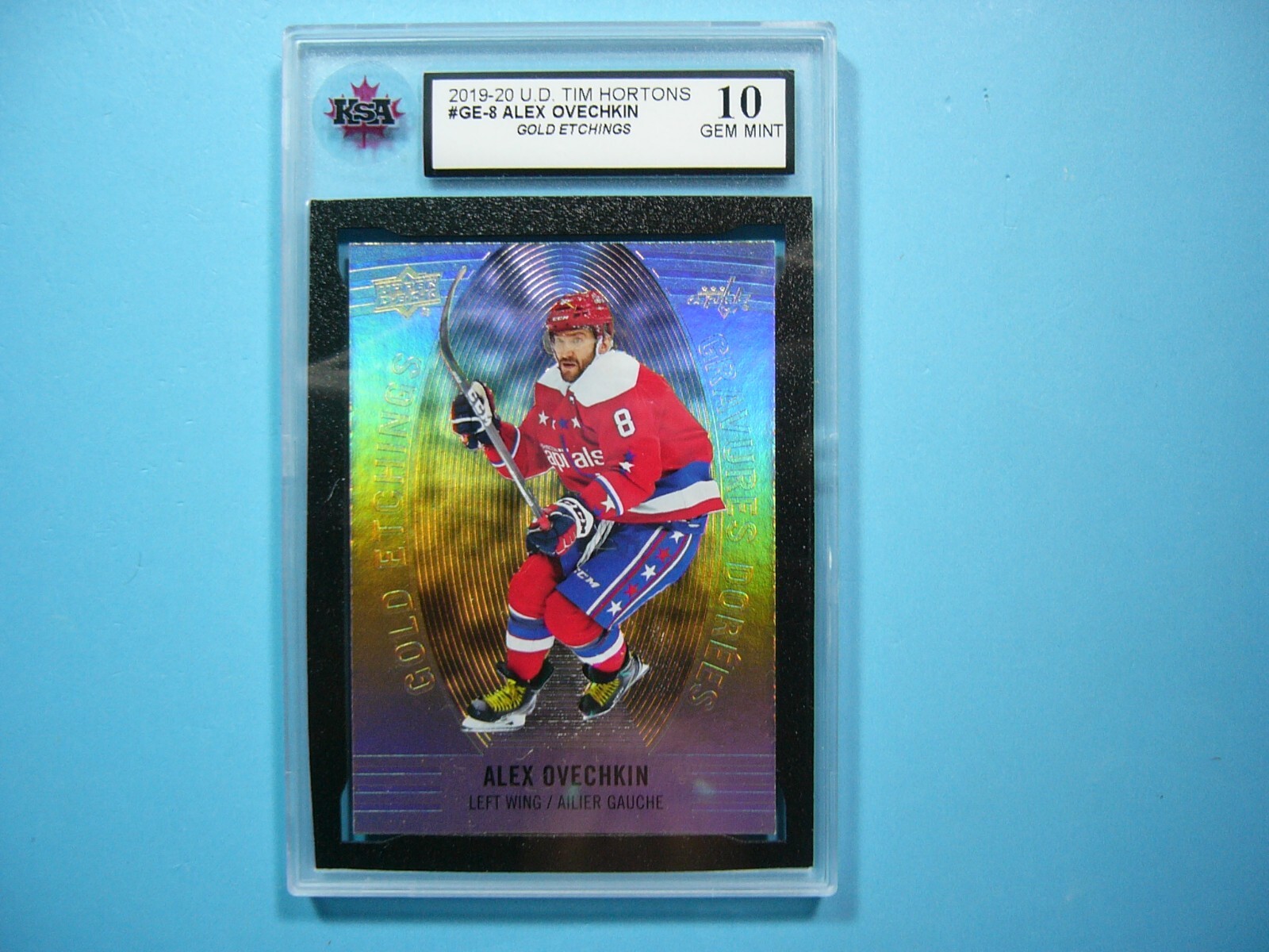 2019/20 UPPER DECK UD TIM HORTONS GOLD ETCHINGS CARD #GE-8 ALEX OVECHKIN KSA 10