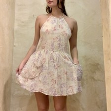 Urban Outfitters SZ XS/S Mini Summer Dress Floral Halter Strappy