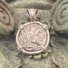 Treasure Coin Pendant Authentic Ancient Greek Alexander the Great Zeus SS