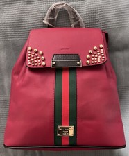 Ted Lapidus Paris Red Leather Backpack Nwt