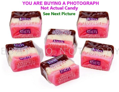 BRACH'S CANDY Large PHOTO Close-up Neapolitan Coconut Sundaes Necco