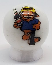 Garfield w/Soda 1" Glass Logo Marble w/ Stand