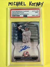 JESUS BASTIDAS 2023 BOWMAN CHROME AUTO PSA 9 Yankees 1st Cpajbd