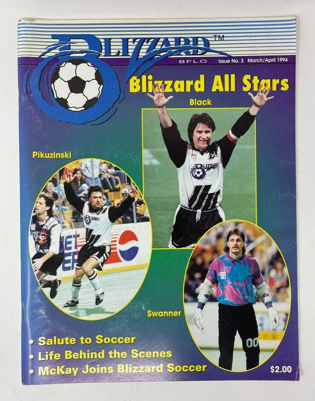 Vintage March April 1994 Buffalo Blizzard Program NPSL Pikuzinski Issue 3 |  eBay