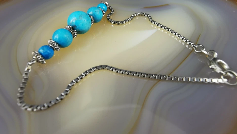 Armband Silber 900 Türkis Kugeln Vintage - zauberhaft silver anello - Bild 4 von 4
