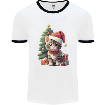 Süßes Herren Ringer T-Shirt Weihnachten mit Geschenken und Baum