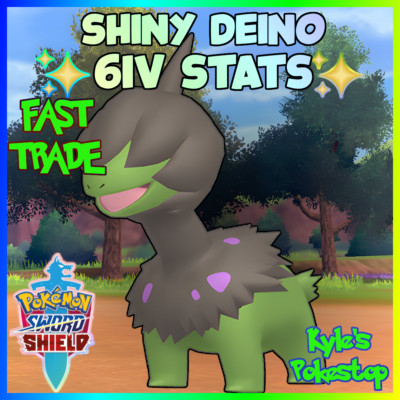   6IV SHINY DEINO   FAST EV'D  BATTLE READY   POKEMON SWORD & SHIELD SWSH