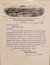1909 The Arlington Company Goods Mirrors New York Letter RE Customer Return