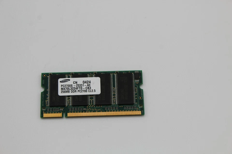 Samsung Laptop Memory SODIMM 256MB DDR PC2700 CL 2.5 M470L3224FT0-CB3 PC2700S us - Image 3 of 4