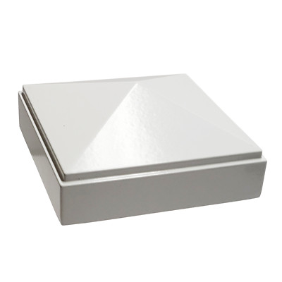 3'' x 3'' Decorex Hardware Aluminium Pyramid Post Cap for Metal Posts - White